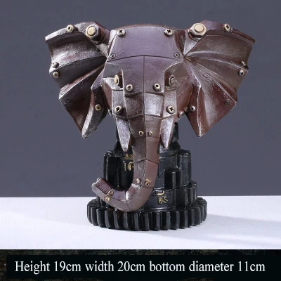 
machinery industry wind resin animal head decoration deer head elephant wolf culture bar model props crafts 