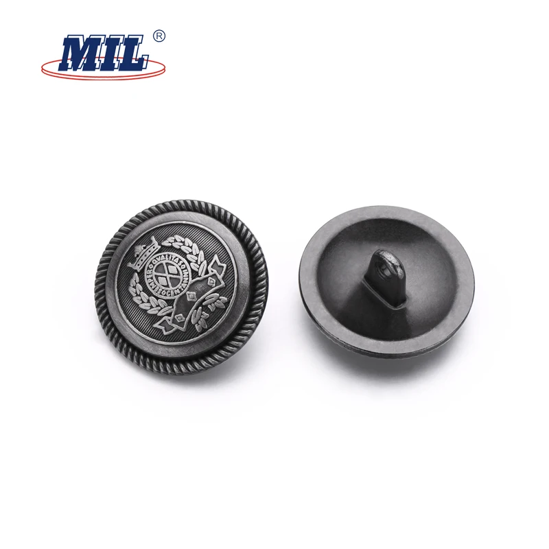 Custom made metal suit buttons with crown logo