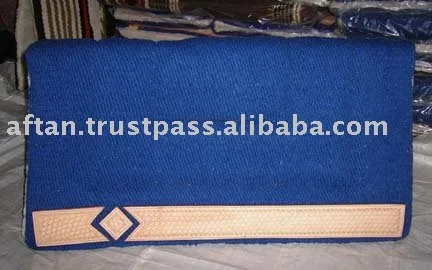 Best Quality Western Saddle Pad On NZ Wool With Fur Back and Cushion Padding With Leather Patch On Both Sides