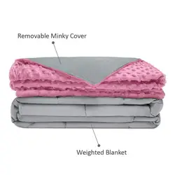 Amazon Supply Quilted Heavy Weighted Blanket with Removable Cover Blue Color