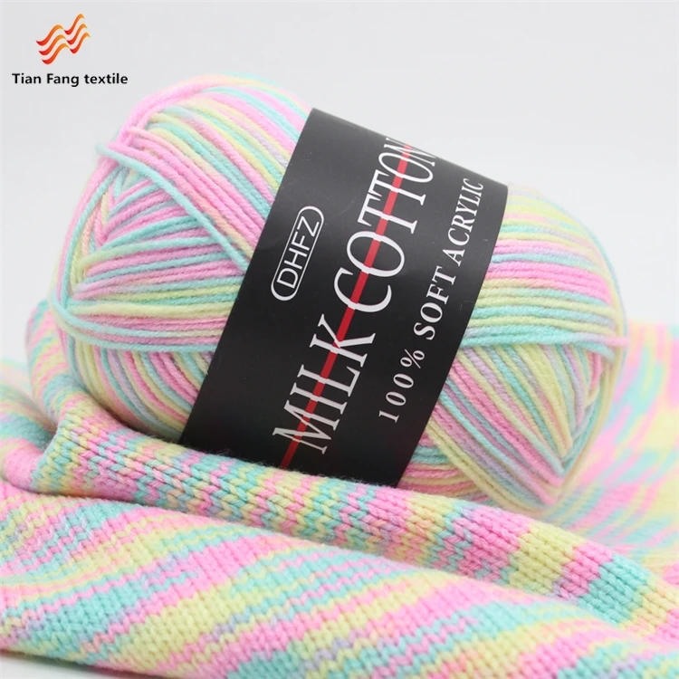 Wholesale Baby Milk Cotton yarns 16s/6 Middle Thick Hand Knitting Multi-Colors children Yarns