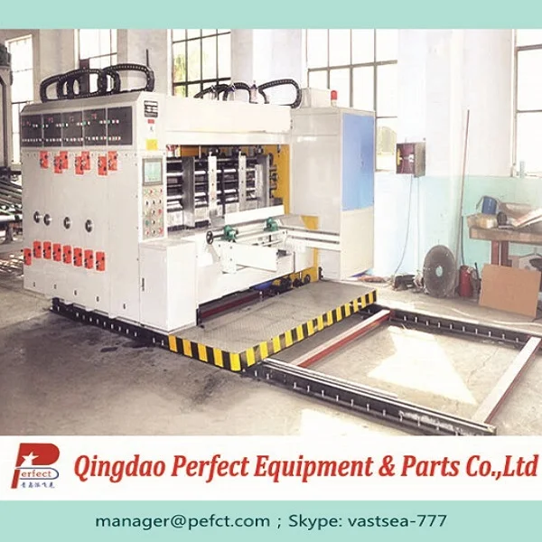 high speed flexographic water ink 5 layers cardboard 4 color rotary printing machine