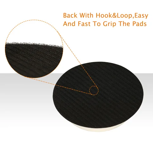 SPTA5inch (125mm) 5/16-24 Thread PU Hook&Loop Backer Backing Pad with 6 Hole for Air Sander And Dual Action Car Polisher