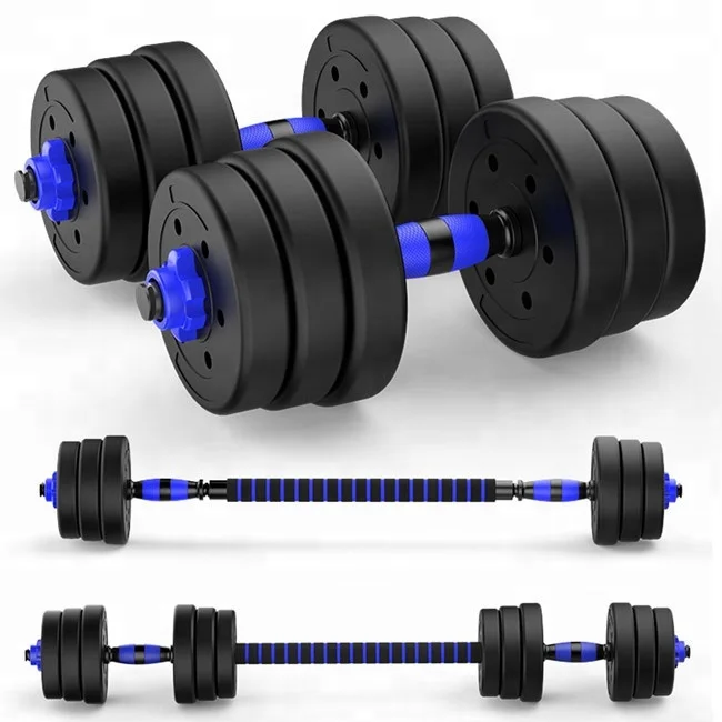 Hot sale Weight lifting high quality cement 10kg/20kg Adjustable gym dumbbell mancuernas set
