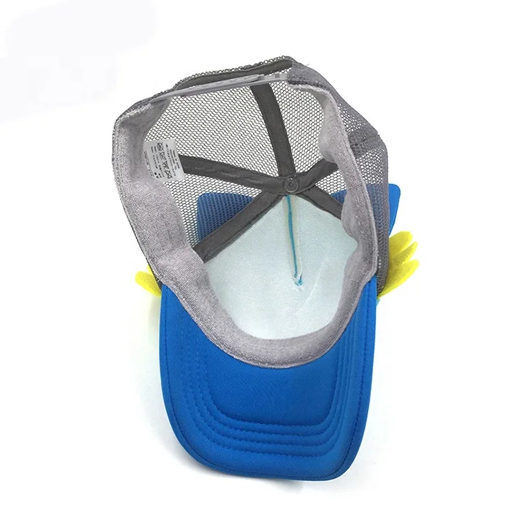 Custom Cartoon anime monster polyester 5 panel baby mesh trucker cap baseball cap for kids