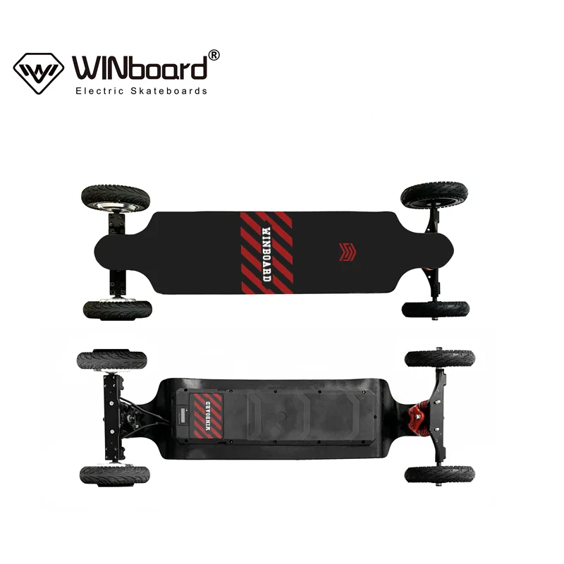 WINboard electric skateboard  8 inch 1000W dual hub motor 10S4P battery  all terrain wheels cheap off road electric skateboard