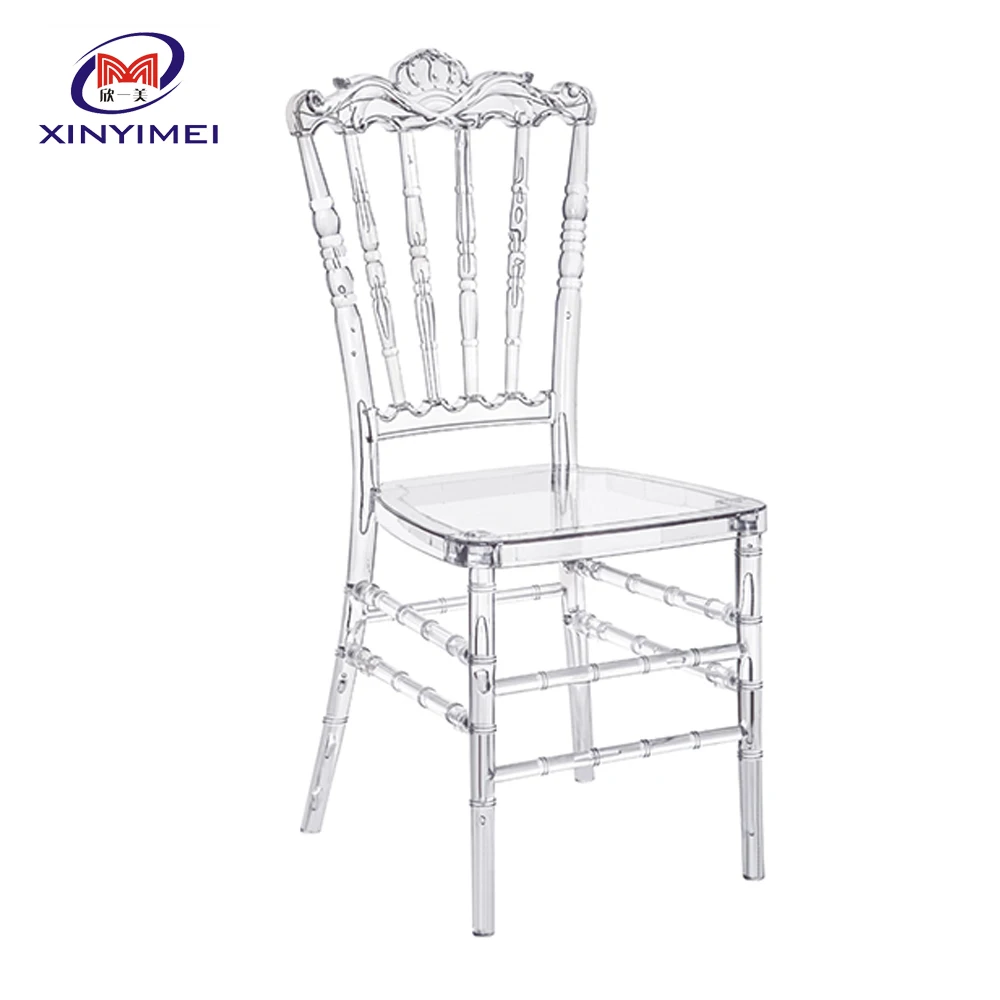 Chinese supplier wholesale royal resin clear transparent napoleon chair