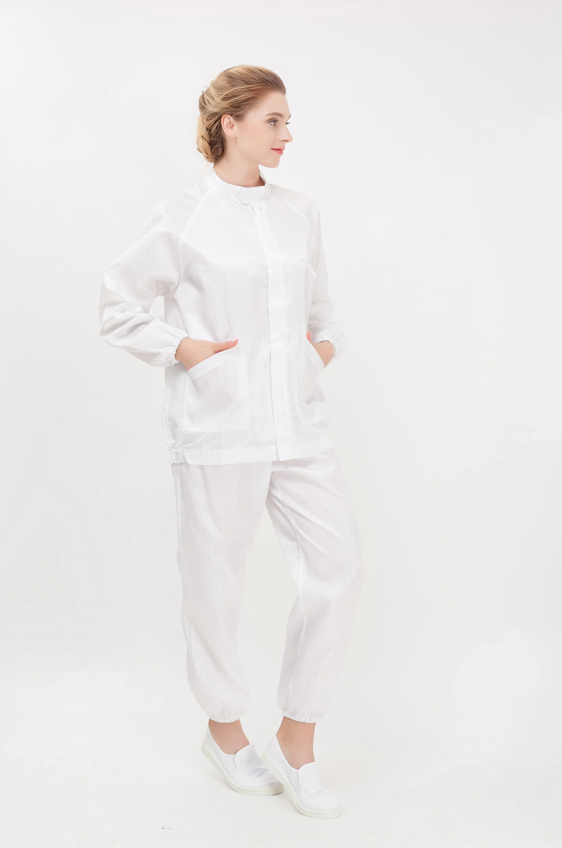 100%polyester taffeta Cleanroom esd suits, antistatic lab coats