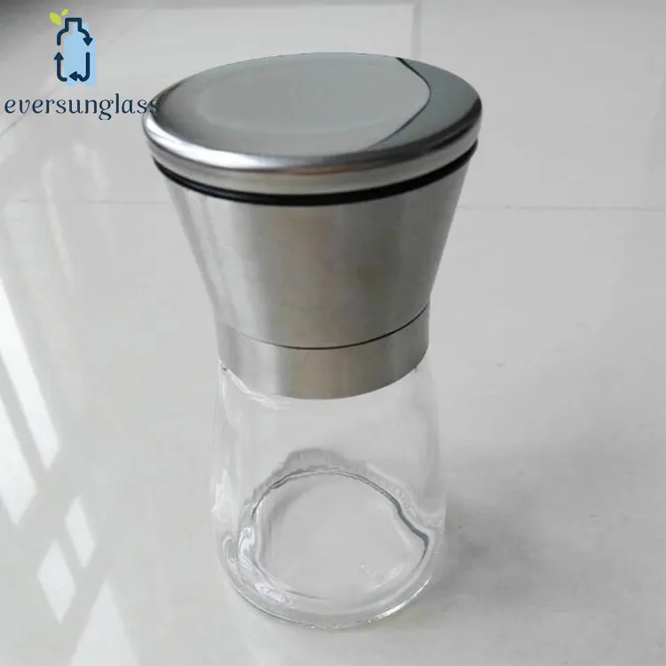 High Quality Industrial Glass Bottle Stainless steel Black Pepper Mill Grinder