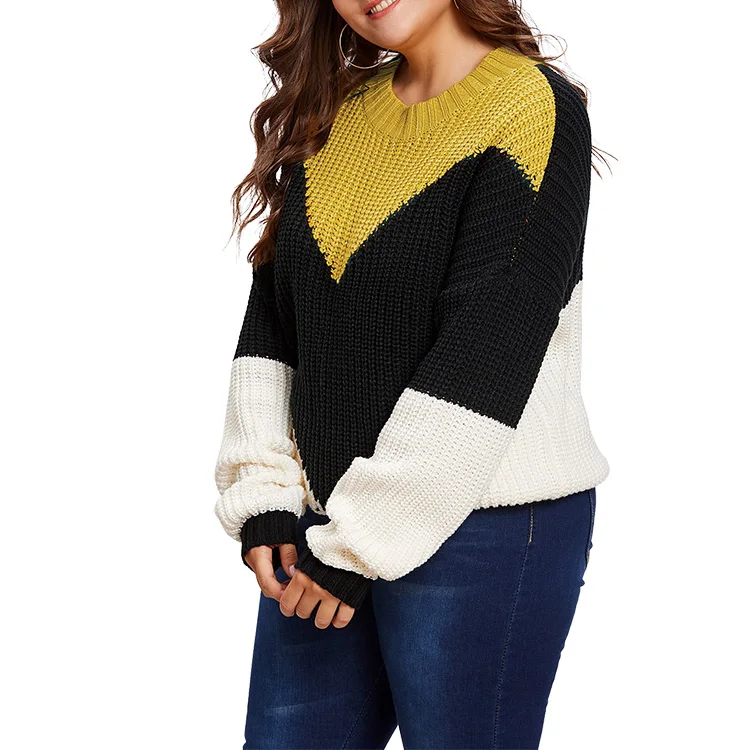 Oversized Colorblock Ladies 100% Wool Peruvian Alpaca Sweater