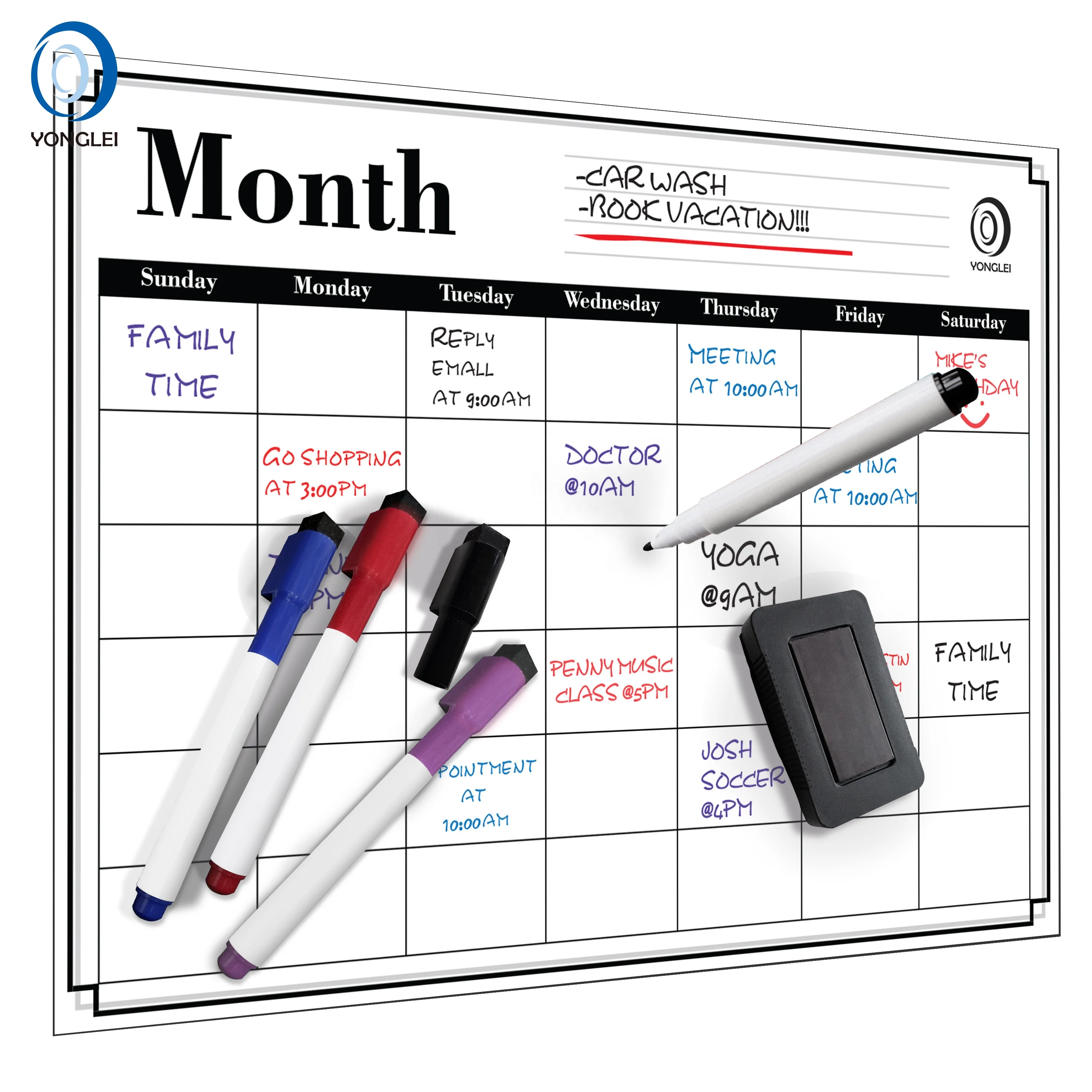 5.8-1A2 Dry erase magnetic refrigerator calendar fridge magnet writing board