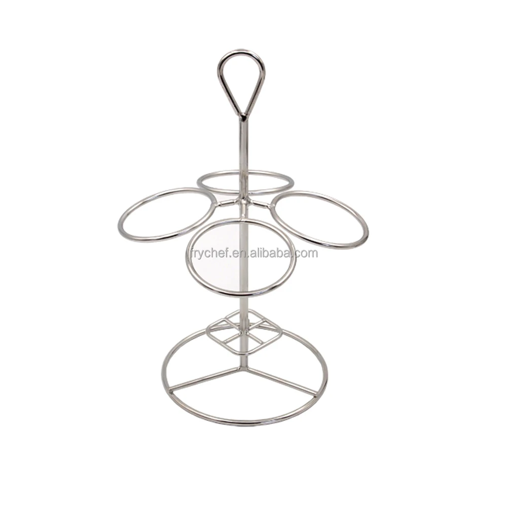 French Food Holder with 4 Fries Cones,Multicolor Appetizer Cone,Wire Rack F0110