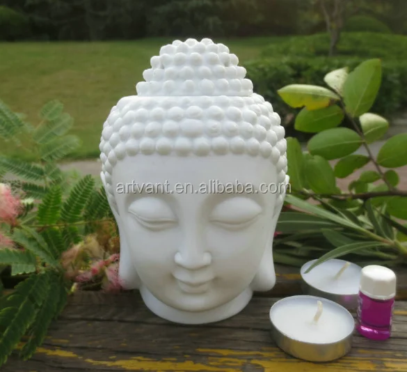 Big Buddha Head Furnace Ceremic Aromatherapy Essential Oil Burner Not Charged Candle Burner for Home Decoration