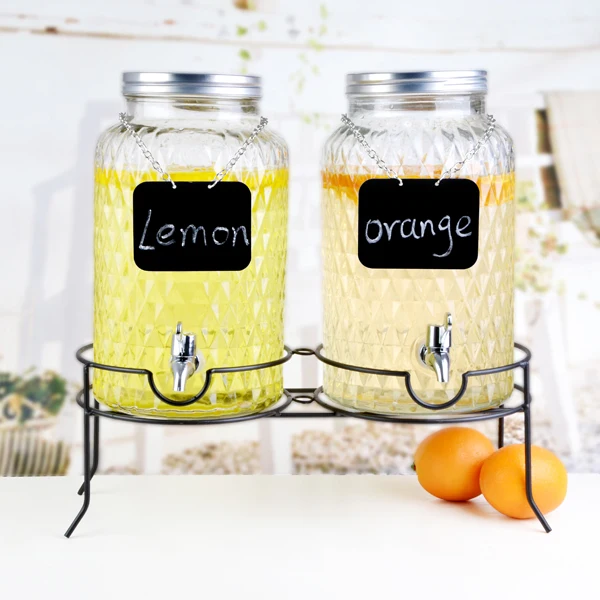 
Wholesale Clear Glass drink dispenser Juice beverage Dispenser 