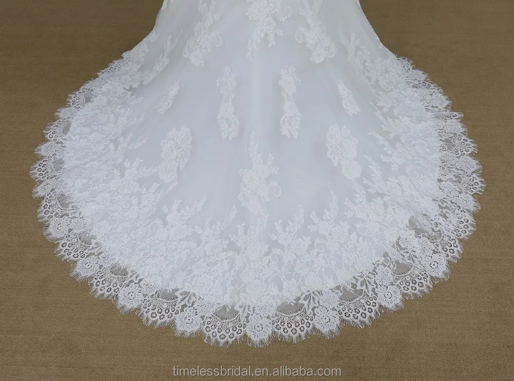 
Royal custom made mermaid french lace muslim bridal wedding dress 