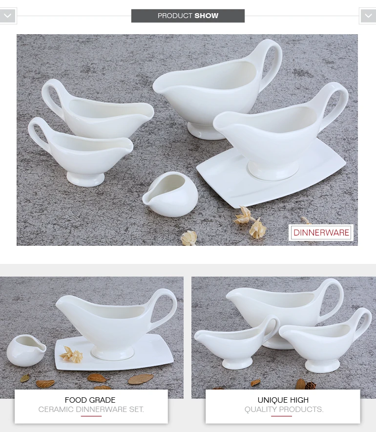 factory porcelain gravy boat for restaurant banquet