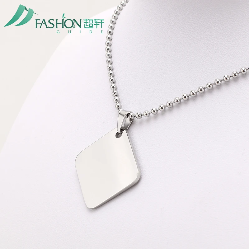 Stainless Steel Square Blank Necklace Name Necklace
