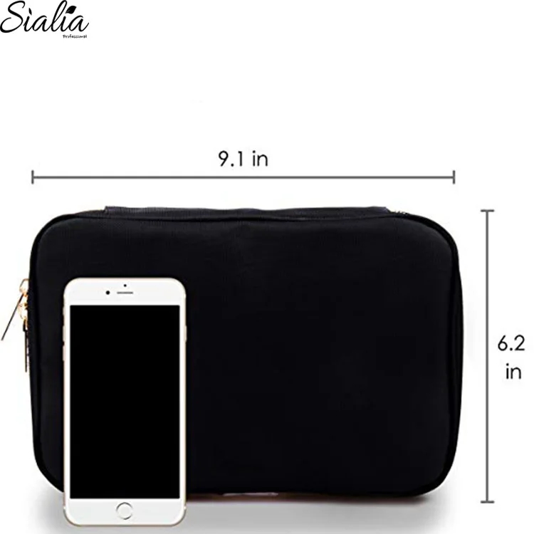 Sialia China Factory Sales Makeup Brush PU Pouch Private Label Travel Cosmetic Make Up Leather Bag Custom
