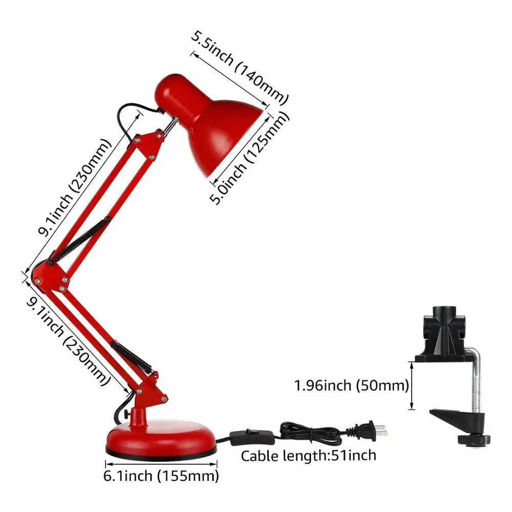 
metal swing arm excavator desk lamp double arm H8001T 