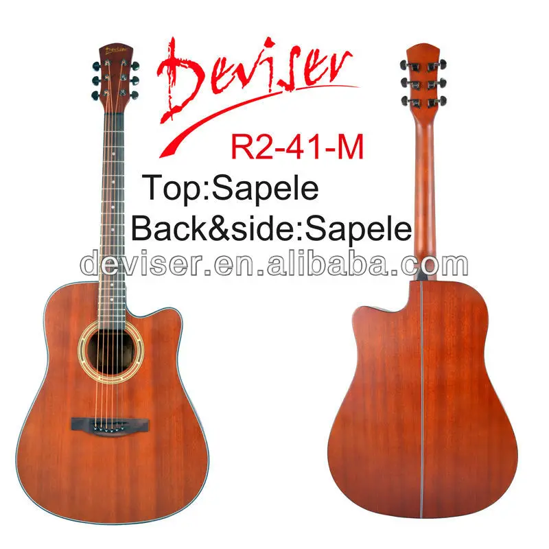 Jumbo acoustic guitar sapele wood with Nickel - plated musical instrument