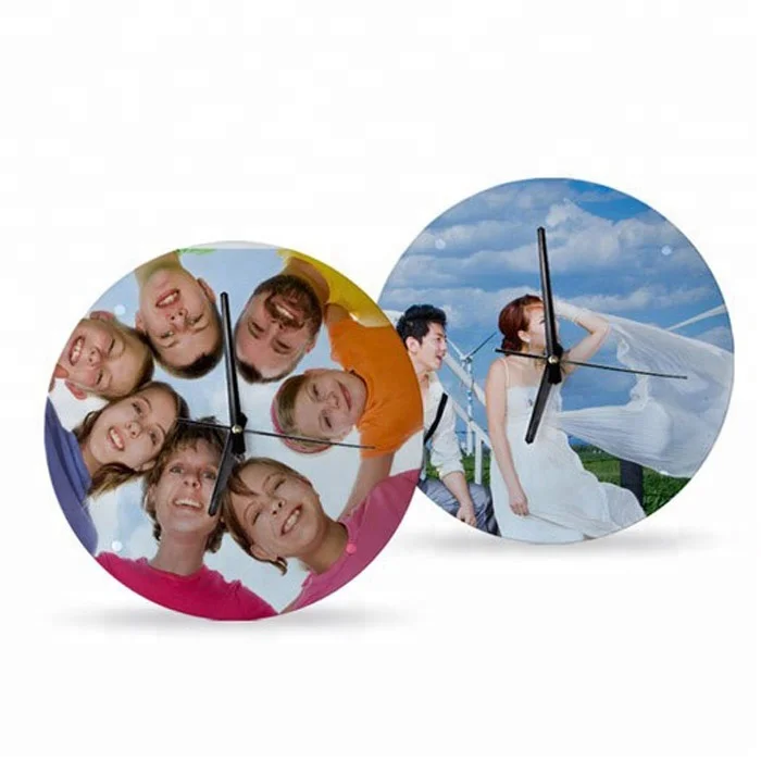 Coated Glass wall clock for sublimation printing