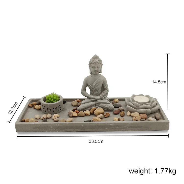 Handy Craft decor sitting buddha zen garden statues cement craft