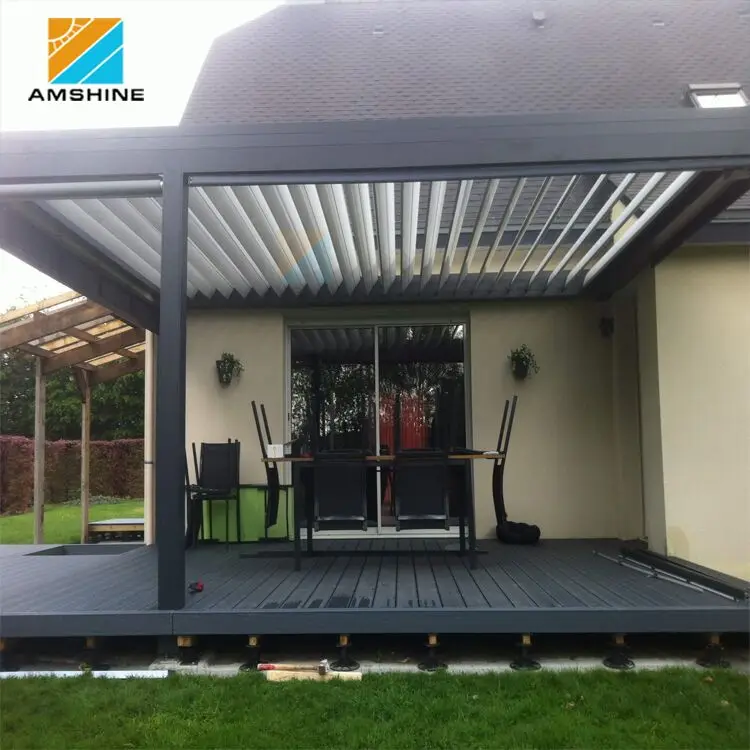 Садовый навес, водонепроницаемая беседка, моторизованная система автоматического открывания, жалюзи