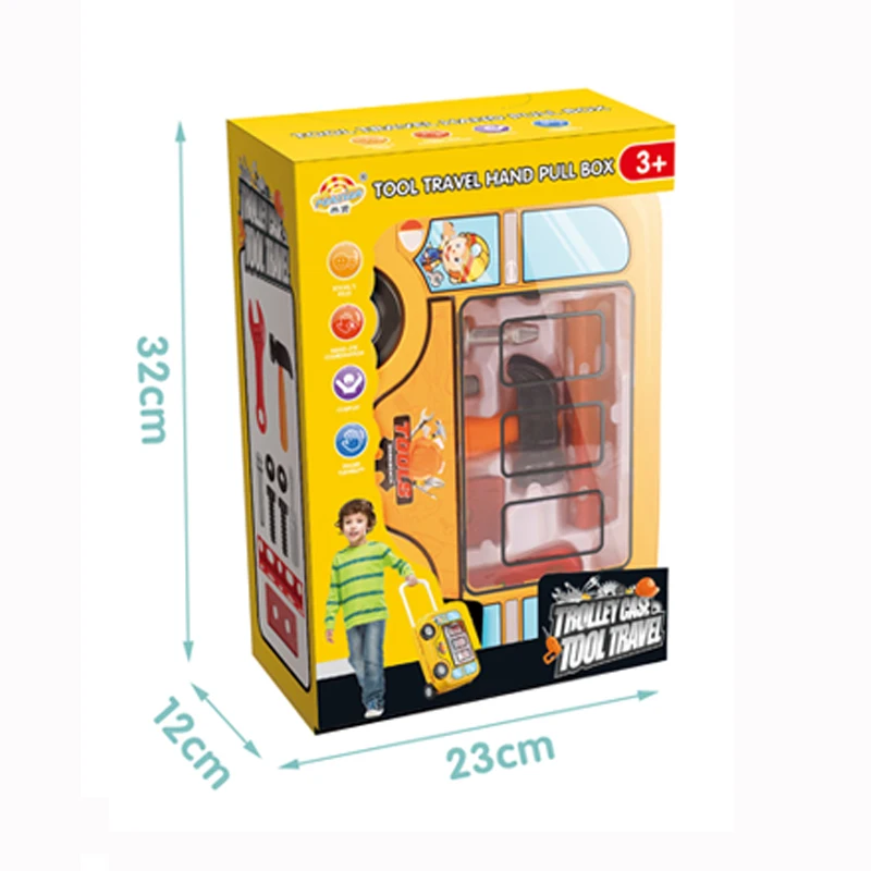 
Pretend play kids DIY plastic trolley tool set toys for wholesale 