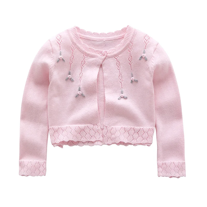 
baby girl cardigan smocked embroidery flower design handmade fall kids sweater design wholesale children clothes lots  (60855120898)
