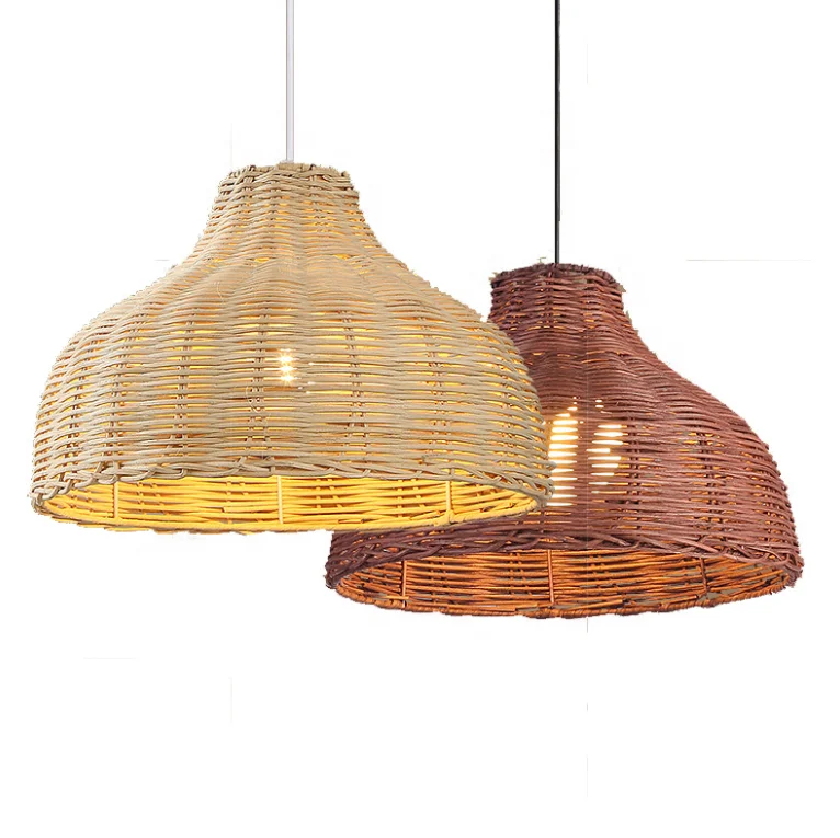 Handmade Natural Rattan Woven Modern Decorative chandelier Pendant Hanging Lamp light fittings for restaurant