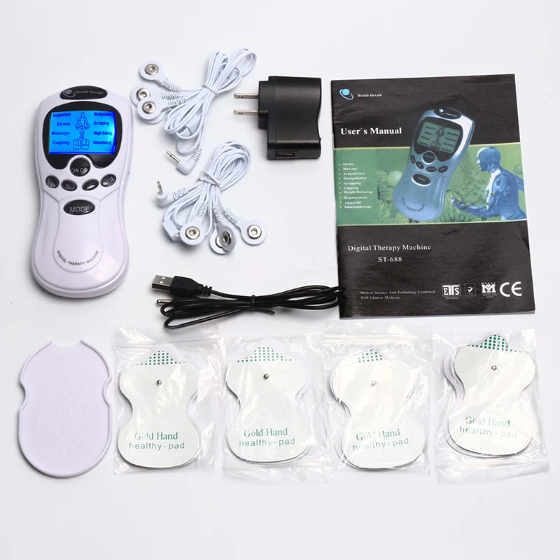 Dual output Promotional Item Pain Relief Portable Physiotherapy Electronic Handheld Electrical Muscle Stimulator