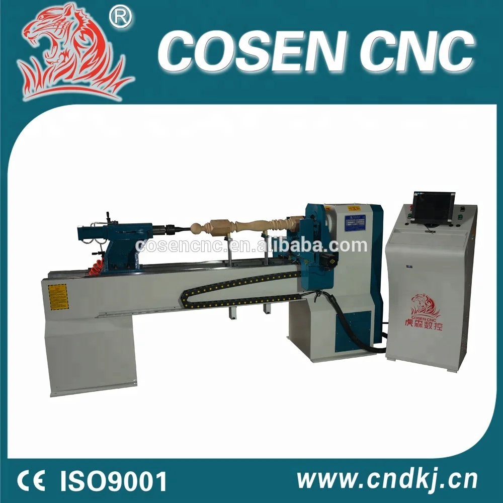 Single Spindle Cnc Wood Turning Lathe Machine With Double Turning Blade