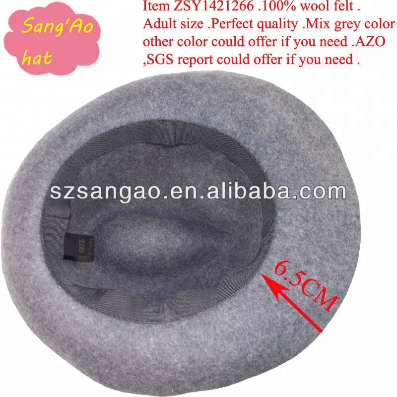 Wholesale fashion Mix gray wool felt hat men in festival