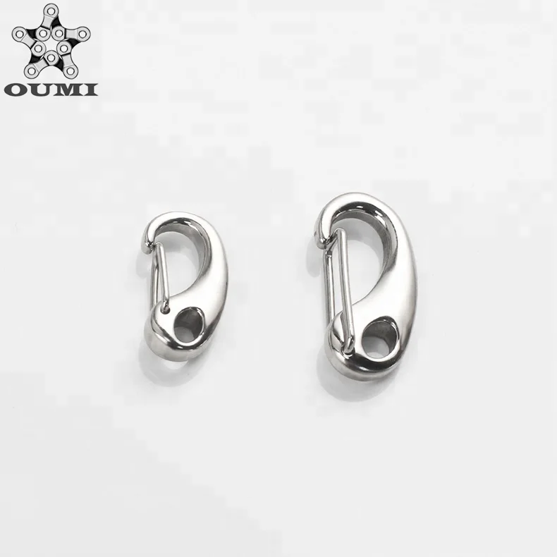 Multi size silver tone 316l stainless steel jewelry findings double lobster clasps