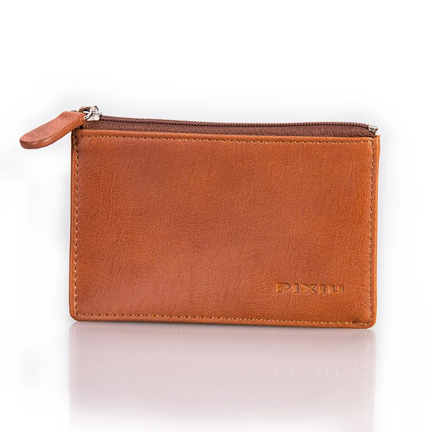 Factory Customized Gift Leather Keychain Coin Purse Zipper Coin Purse Leather Coin Bag Women