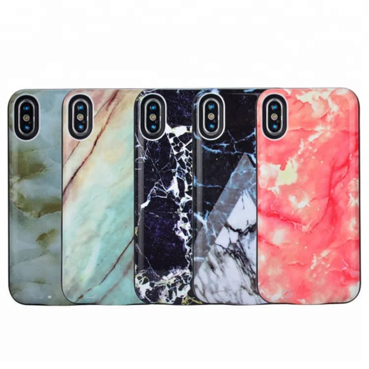 Amazon Seller  Marble mobile battery phone case charger power bank 6000mAh for iphone10 X XS MAX