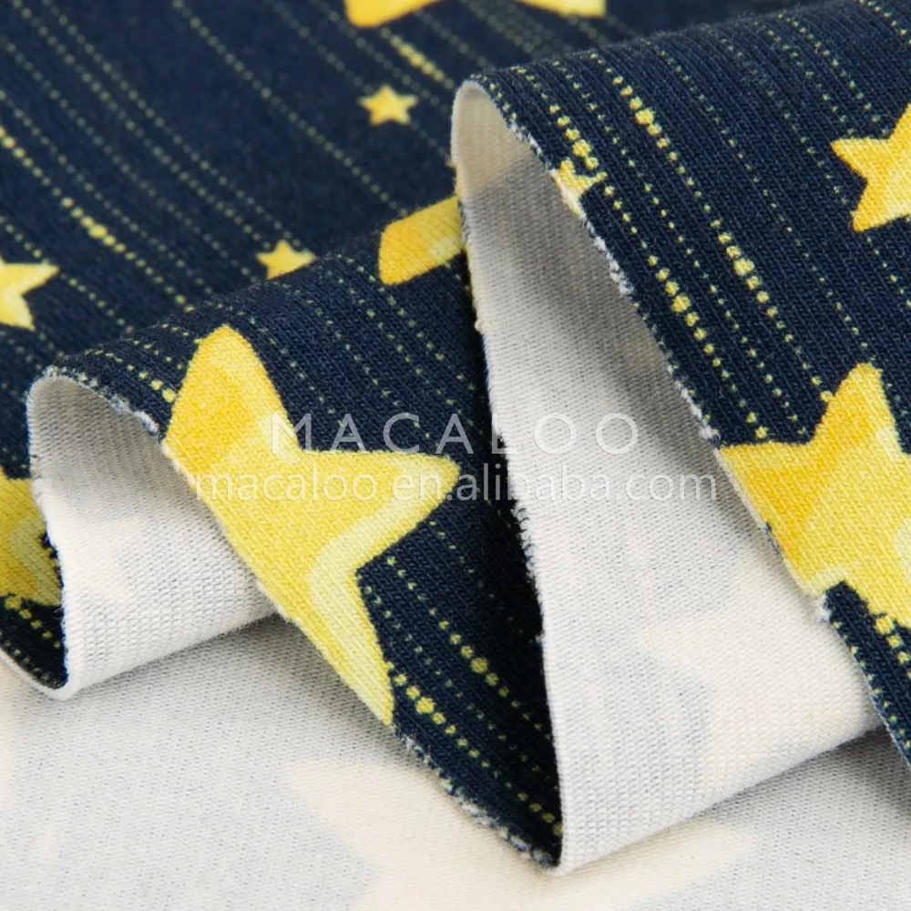 Custom fabric printing stretch cotton jersey knit cloth material fabric