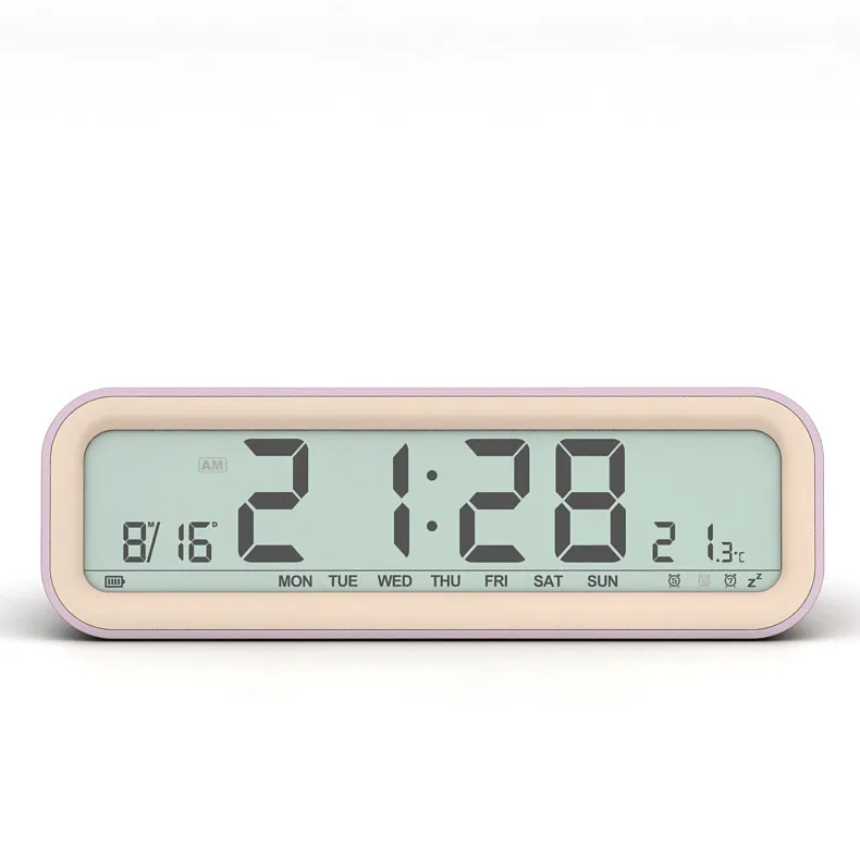 
Private Mold ABS Big LCD Screen Desk Clock with Backlight and Temperature 