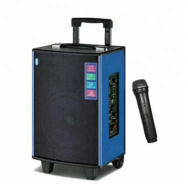 Bluetooth speaker in the form of a suitcase, 10 inches subwoofer wireless speakers with USB/SD, inches karaoke stage speaker
