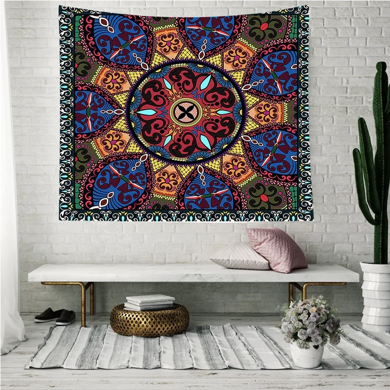 Monad Diy Bohemian Mandala Boho Macrame 150*130cm Woven Digital Printing Wall Hanging Tapestries