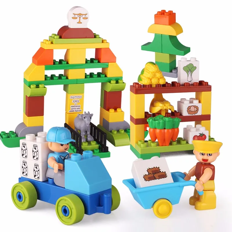 Preschool Early Learning Large Bricks Set Educational DIY Classic Construction Toy Plastic Building Blocks with Story