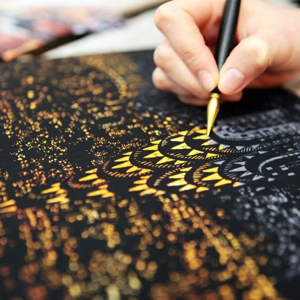 Цветная ручка для царапин, инструменты для рисования, ручки для рисования с двойным наконечником, цветной стилус для рисования, инструмент для рисования на бумаге