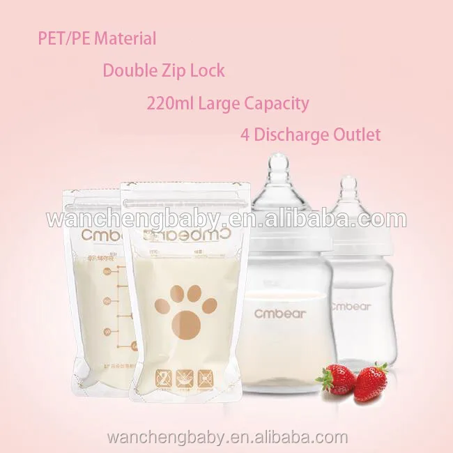 BPA free double Ziplock   breastfeeding baby  milk storage bags keep milk fresh breast milk pouch 30 pieces
