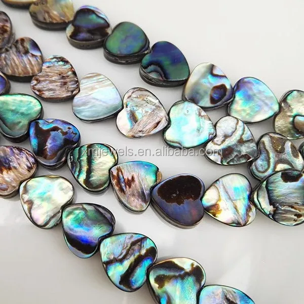 
Wholesale natural Abalone shell flat heart shaped Abalone shell beads 