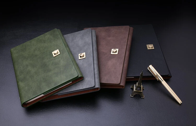 
2020 business leather agenda organizer with metal fastener 