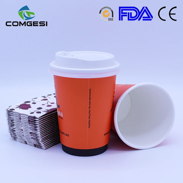 bio coffee insulated coffee Disposable custom logo kraft paper carton Hollow double layer takeaway paper coffee cup