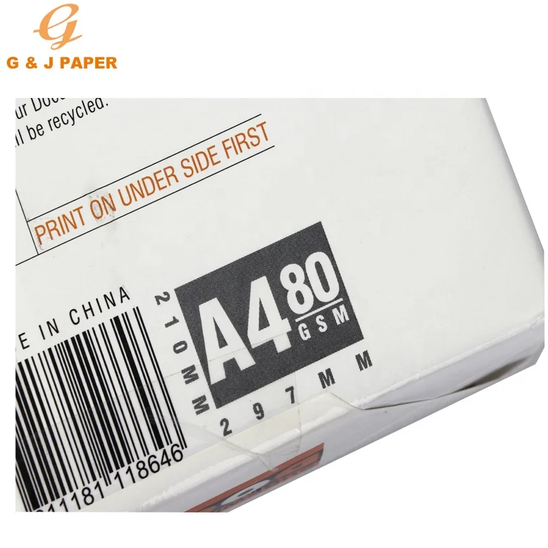 Own Brand Photo Copy Paper Super White A4 Paper Size 80gsm GJ COPY Paper
