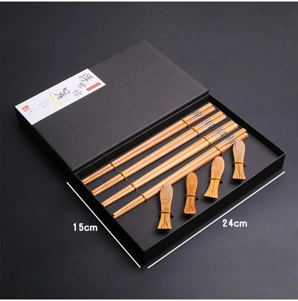 
reusable bamboo chopsticks and chopstick holder rest gift set wholesale 