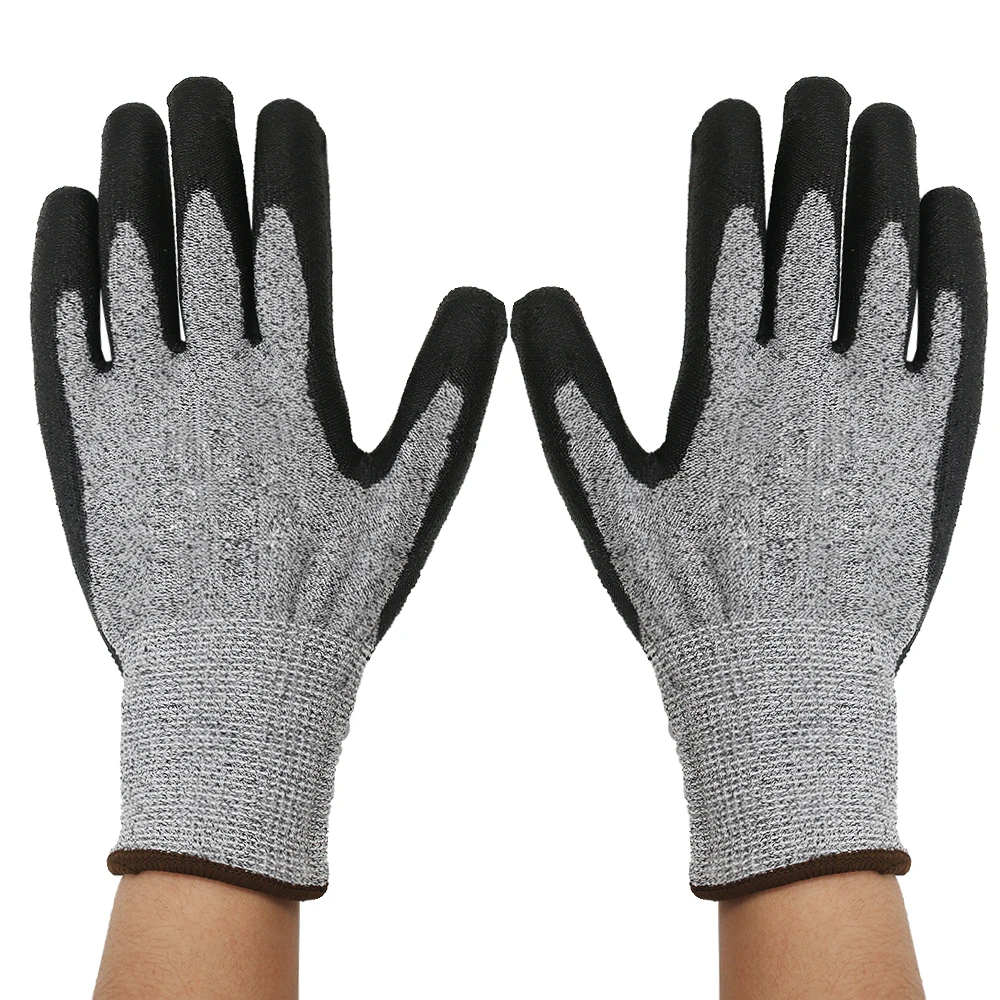 High Quality CE Level 5 Cut Resistant Gloves Sandy Nitrile Coated Abrasion Resistant Cut Resistant Working  Safety Glove