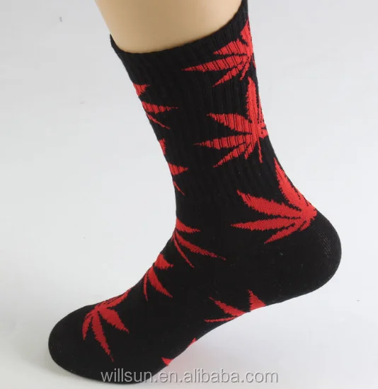 
Men Women wholesale Maple leaf socks Weed Plantlife Hemp Skateboard hip-hop socks customized logo 